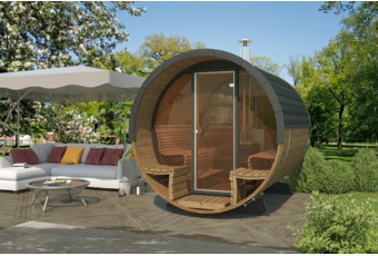 Sauna fińska zewnętrzna Lux Barrelsauna 235 x 280 cm