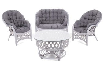 Meble ogrodowe rattanowe Diego Light Grey / Grey 3+1