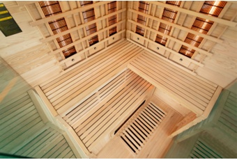 Sauna infrared narożna Nordum Solea 4-osobowa naturalna