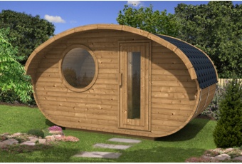 Sauna fińska zewnętrzna Hobbit Medium CLT 240 x 400 cm Sauna fińska zewnętrzna Hobbit Medium CLT 240 x 400 cm