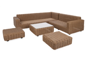 Narożne meble ogrodowe technorattanowe Umbria Beige / Taupe Melange