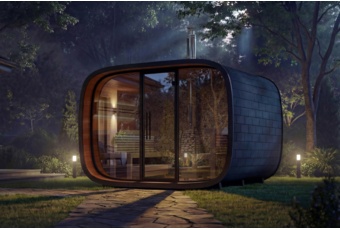 Sauna fińska zewnętrzna Leil® Saunas Round Cube Single 2.0 6-osobowa