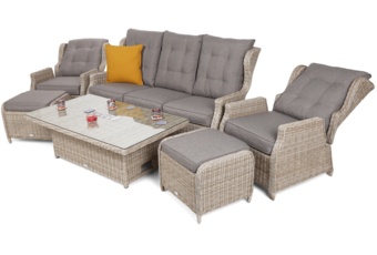 Meble ogrodowe technorattanowe Memfis Beige / Beige Melange