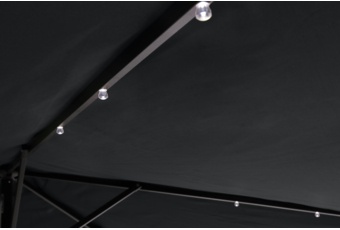 Parasol Malta z oświetleniem LED Grey / Light Grey- jasnoszary Parasol ogrodowy okrągły Malta Grey / Light Grey Ø 270 cm z oświetleniem LED