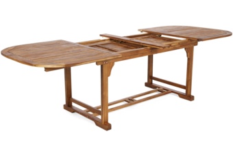 Meble ogrodowe drewniane Akacja Oval 165+60+60 cm 10+1