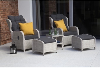 Meble ogrodowe technorattanowe Sofia White / Grey