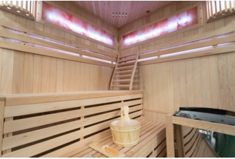 Sauna fińska narożna Nordum Solea 3-osobowa naturalna