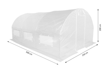 Tunel foliowy 250 x 500 cm (12,5 m²) stelaż + folia niebieska