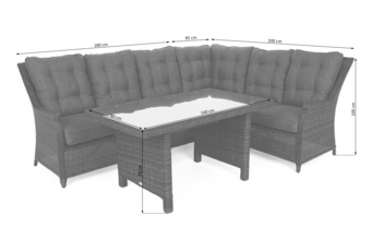 Narożnik technorattanowy prawy Alicante Beige / Beige Melange