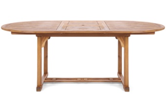 Owalny drewniany stół ogrodowy z rozkładanym blatem o dł. 200 cm Stół ogrodowy drewniany Akacja Oval 150+50 cm