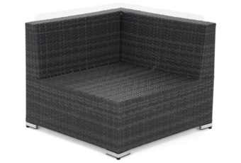 Narożnik modułowy z technorattanu Kansas Maxi Grey / Grey Melange - szary - dla 6 osób Narożnik modułowy z technorattanu Kansas Maxi Grey / Grey Melange