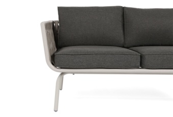 Narożnik ogrodowy technorattanowy Tasos Cream / Grey Melange