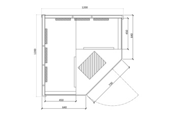 Sauna fińska narożna Nordum Solea 2-osobowa biała