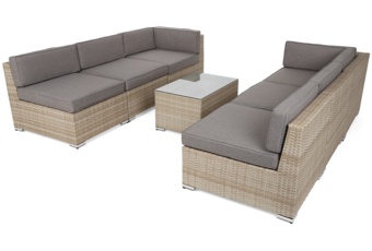 Narożnik modułowy z technorattanu Kansas Maxi Grey / Grey Melange Narożnik modułowy z technorattanu Kansas Maxi Beige / Beige Melange