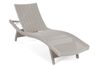 Zestaw leżaków ogrodowych z technorattanu Marbella White / Grey ze stolikiem