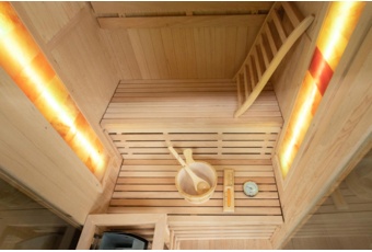 Sauna fińska EN2S Natural - 2 osobowa - drewniana Sauna fińska EN2S Natural z panelami solnymi