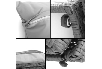 Sofa ogrodowa z baldachimem Sydney Grey / Grey Melange - dla 3 osób - szara Sofa ogrodowa z baldachimem Sydney Grey / Grey Melange