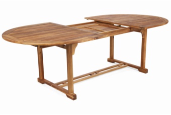 Drewniane meble ogrodowe Akacja z 8 krzesłami i owalnym stołem Meble ogrodowe drewniane Akacja Oval 180+60 cm 8+1