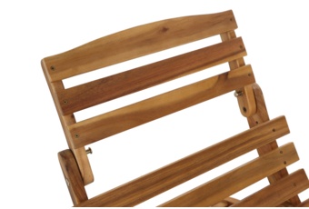 Leżanka ogrodowa drewniana Akacja Lux z poduszką