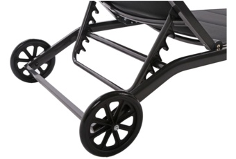 Leżak ogrodowy aluminiowy na kółkach Ibiza - czarny Leżak ogrodowy aluminiowy Ibiza Black / Black