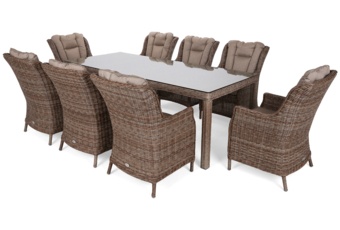 Meble ogrodowe technorattanowe Bristol 230 cm Ginger / Brown Melange - rude - 230 cm Meble ogrodowe technorattanowe Bristol 230 cm Ginger / Brown Melange 8+1