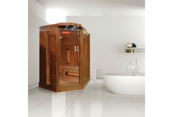 Sauna infrared narożna Nordum Classic 3-osobowa brązowa