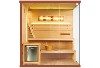 Sauna fińska narożna Nordum Pure 4-osobowa brązowa