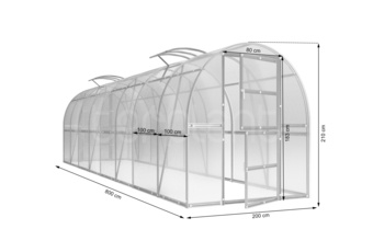 Szklarnia ogrodowa z poliwęglanu Terplant Comfort 2x8 m
