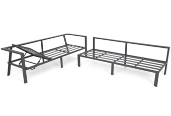 Narożne meble ogrodowe aluminiowe Miami Grey / Window Grey