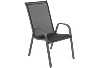 Meble ogrodowe metalowe Sevilla 145 cm Grey / Black 6+1