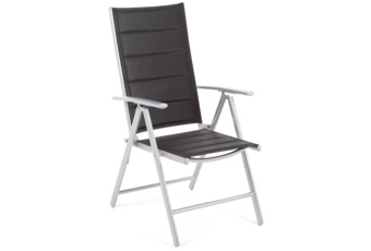Meble ogrodowe aluminiowe Ibiza 185 cm Silver / Black 8+1 - składane - dla 8 osób Meble ogrodowe aluminiowe Ibiza 185 cm Silver / Black 8+1