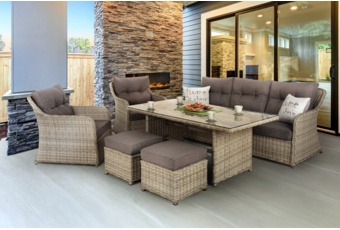 Meble ogrodowe technorattanowe Bergamo Beige / Beige Melange