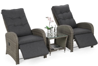 Meble ogrodowe technorattanowe Saloniki Light Grey / Grey