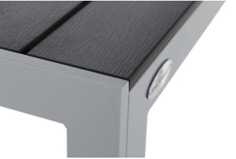 Meble ogrodowe aluminiowe IBIZA czarne z srebrnym stelażem Meble ogrodowe aluminiowe Ibiza 150 cm Silver / Black 6+1