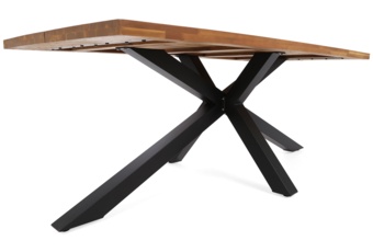 Meble ogrodowe drewniane Oregon 200 cm Black / Teak + Akacja Cross 8+1 - dla 8 osób - składane krzesła Meble ogrodowe drewniane Oregon 200 cm Black / Teak + Akacja Cross 8+1