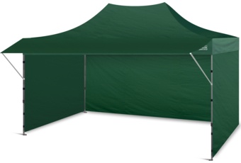 Namiot handlowy z markizą 450 x 300 cm zielony