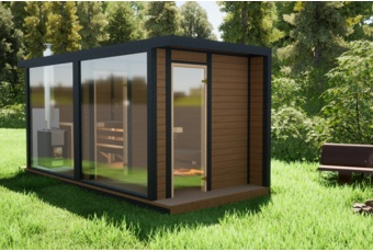 Sauna fińska zewnętrzna TerModula 500 x 210 cm z szatnią