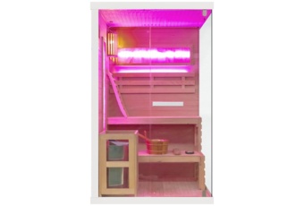 Sauna fińska narożna Nordum Pure 2-osobowa biała