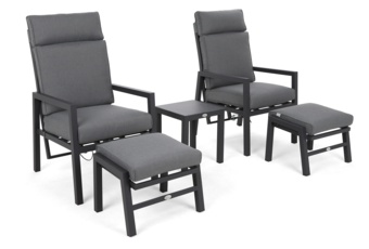 Meble ogrodowe aluminiowe Morton Dark Grey / Grey