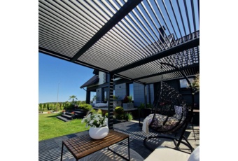 Pergola aluminiowa 6x3 m Bermeo z żaluzjami Pergola ogrodowa aluminiowa Bermeo 600 x 300 cm