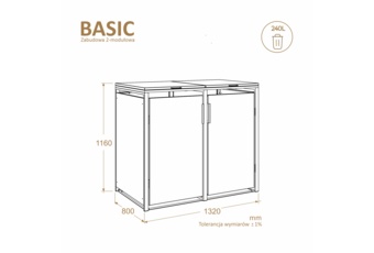 Zabudowa kosza śmietnikowego TOP BOX Basic 2 x 240 l