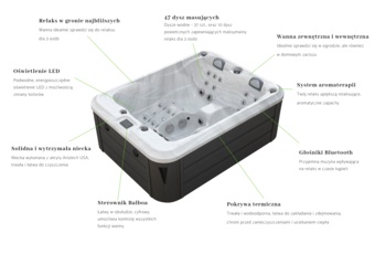 Wanna ogrodowa z hydromasażem Aquess Nevara 2752 3-osobowa