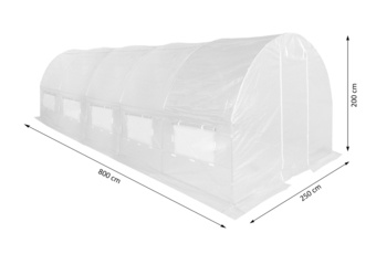 Tunel foliowy 2,5x8 m wzmocniony biały