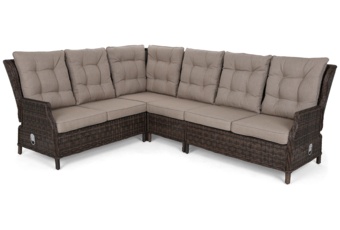 Narożnik ogrodowy technorattanowy Trivento Brown Mat / Brown Melange