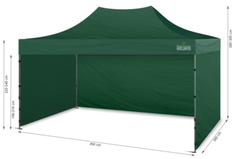 Namiot handlowy 450 x 300 cm zielony