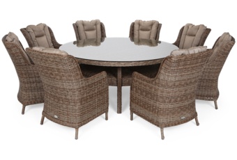 Meble ogrodowe technorattanowe Bristol Round Elegant 180 cm Ginger / Brown Melange 8+1