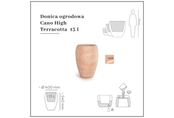 Donica ogrodowa Cano High Terracotta 13 l