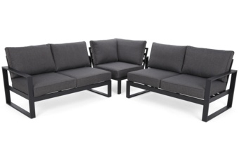 Narożne meble ogrodowe aluminiowe Sorrento Comfort Grey / Grey Melange