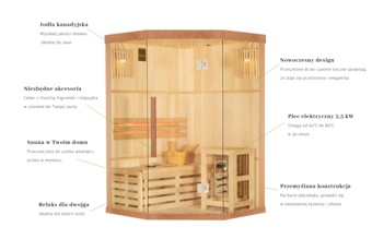 Sauna fińska narożna EA2C poekspozycyjna