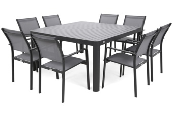 Meble ogrodowe aluminiowe Katania Square Grey / Window Grey 8+1